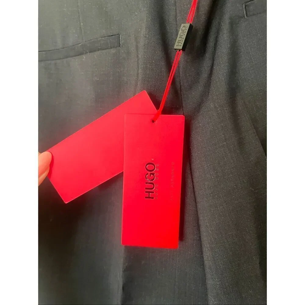 Hugo Boss EXTRA-SLIM-FIT TROUSERS IN VIRGIN-WOOL POPLIN New NWT